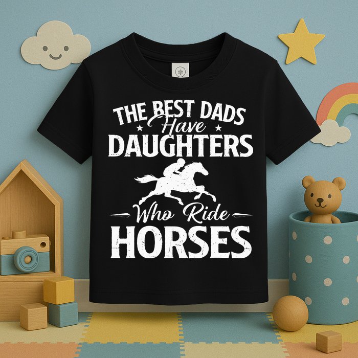 The Best Dads Have Daughters Who Ride Horses Horse Lover Toddler T-Shirt