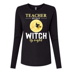 Teacher By Day Witch By Night Eletary School Halloween Gift Womens Cotton Relaxed Long Sleeve T-Shirt