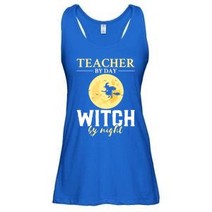 Teacher By Day Witch By Night Eletary School Halloween Gift Ladies Essential Flowy Tank