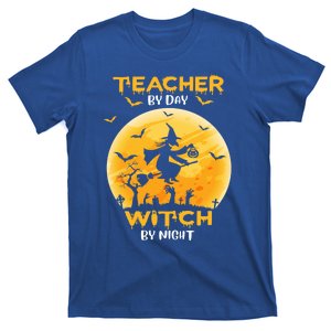 Teacher By Day Witch By Night Funny Funny Gift Halloween Costume Gift T-Shirt