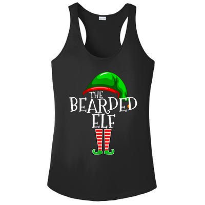 The Bearded Elf Family Matching Group Christmas Beard Ladies PosiCharge Competitor Racerback Tank