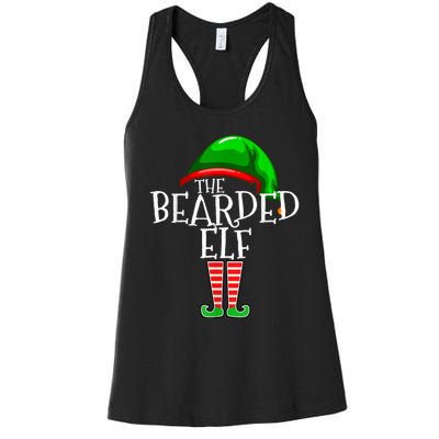 The Bearded Elf Family Matching Group Christmas Beard Women's Racerback Tank