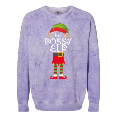 The Bossy Elf Colorblast Crewneck Sweatshirt