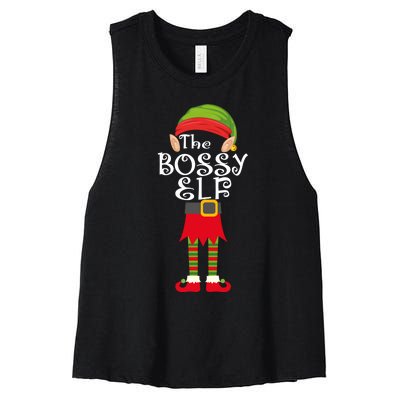 The Bossy Elf Women's Racerback Cropped Tank