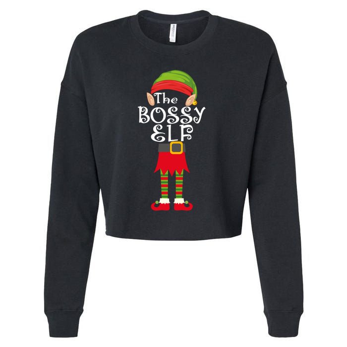 The Bossy Elf Cropped Pullover Crew