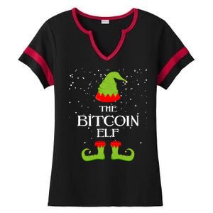 The Bitcoin Elf Funny Family Matching Christmas Ladies Halftime Notch Neck Tee