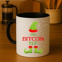 The Bitcoin Elf Funny Family Matching Christmas Mug