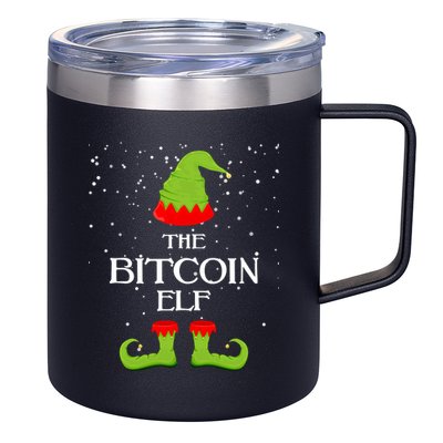 The Bitcoin Elf Funny Family Matching Christmas 12oz Stainless Steel Coffee Mug