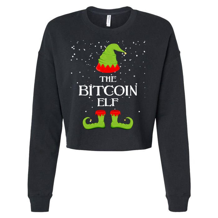 The Bitcoin Elf Funny Family Matching Christmas Cropped Pullover Crew