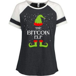 The Bitcoin Elf Funny Family Matching Christmas Enza Ladies Jersey Colorblock Tee