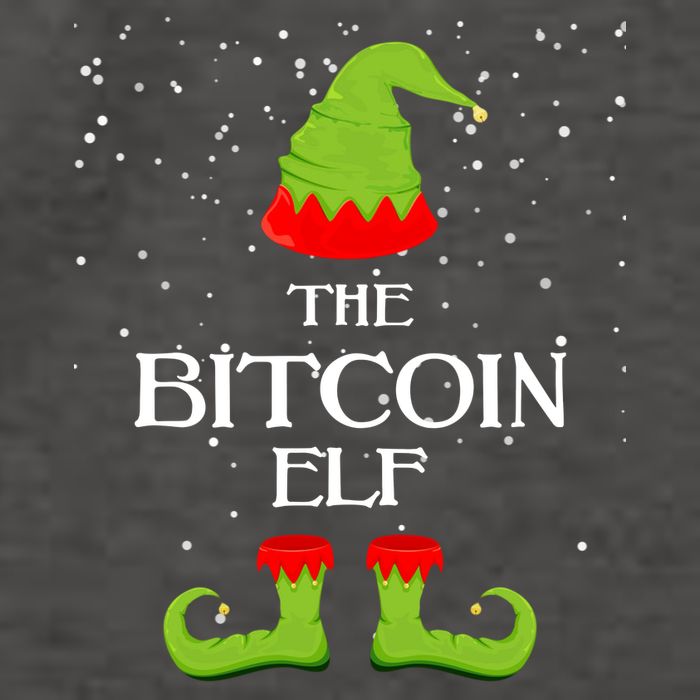 The Bitcoin Elf Funny Family Matching Christmas Vector Backpack