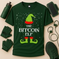 The Bitcoin Elf Funny Family Matching Christmas Cooling Performance Crew T-Shirt