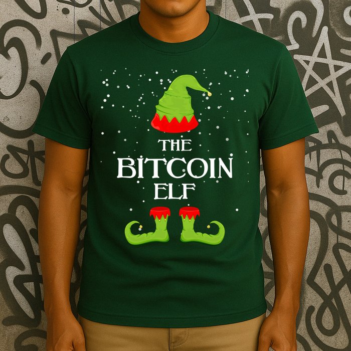 The Bitcoin Elf Funny Family Matching Christmas T-Shirt