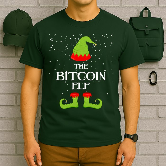 The Bitcoin Elf Funny Family Matching Christmas T-Shirt