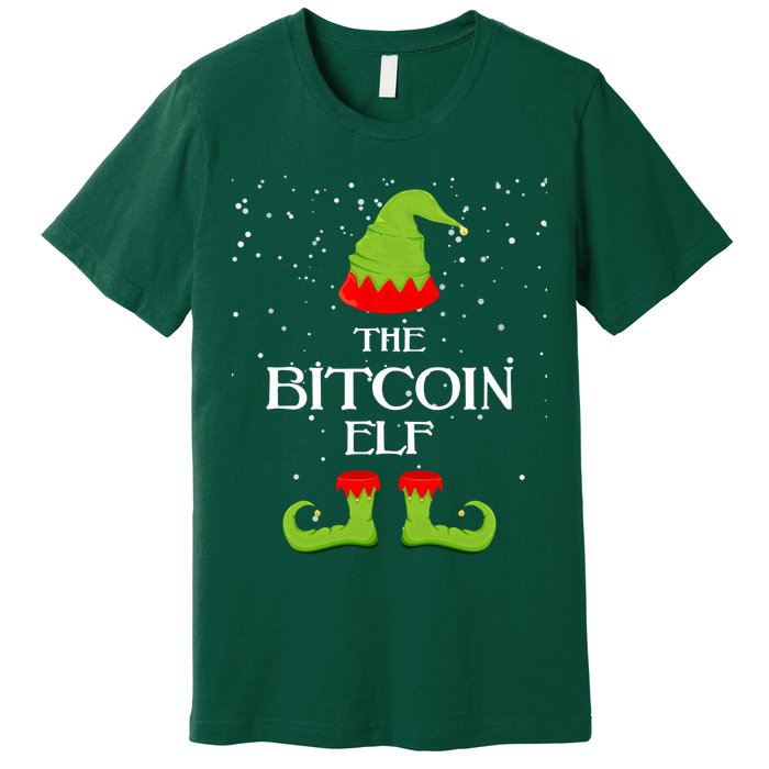 The Bitcoin Elf Funny Family Matching Christmas Premium T-Shirt