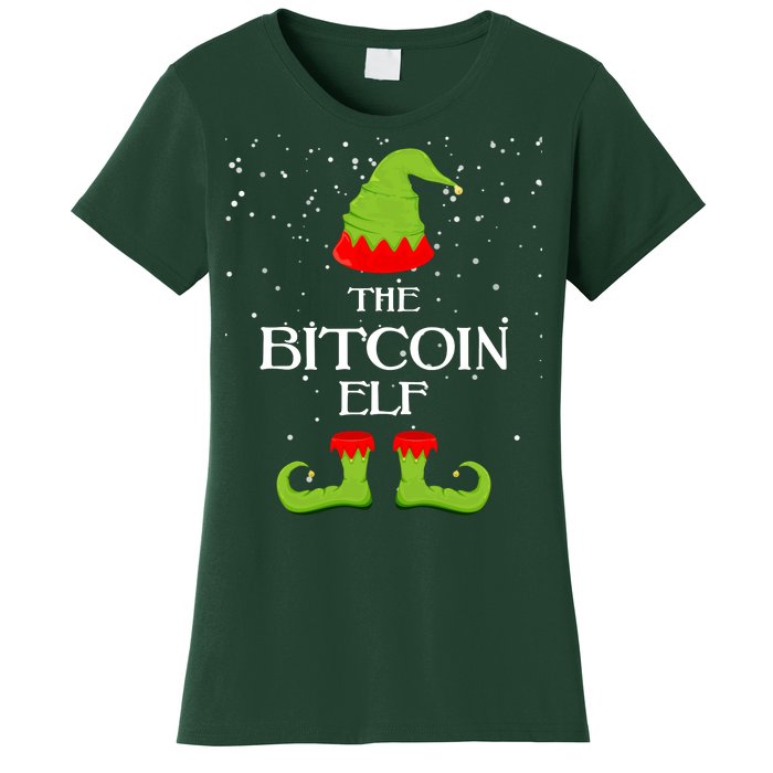 The Bitcoin Elf Funny Family Matching Christmas Women's T-Shirt