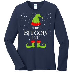 The Bitcoin Elf Funny Family Matching Christmas Ladies Long Sleeve Shirt