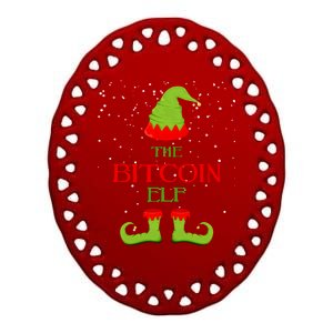 The Bitcoin Elf Funny Family Matching Christmas Ceramic Oval Ornament