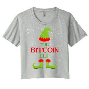 The Bitcoin Elf Funny Family Matching Christmas Women's Crop Top Tee