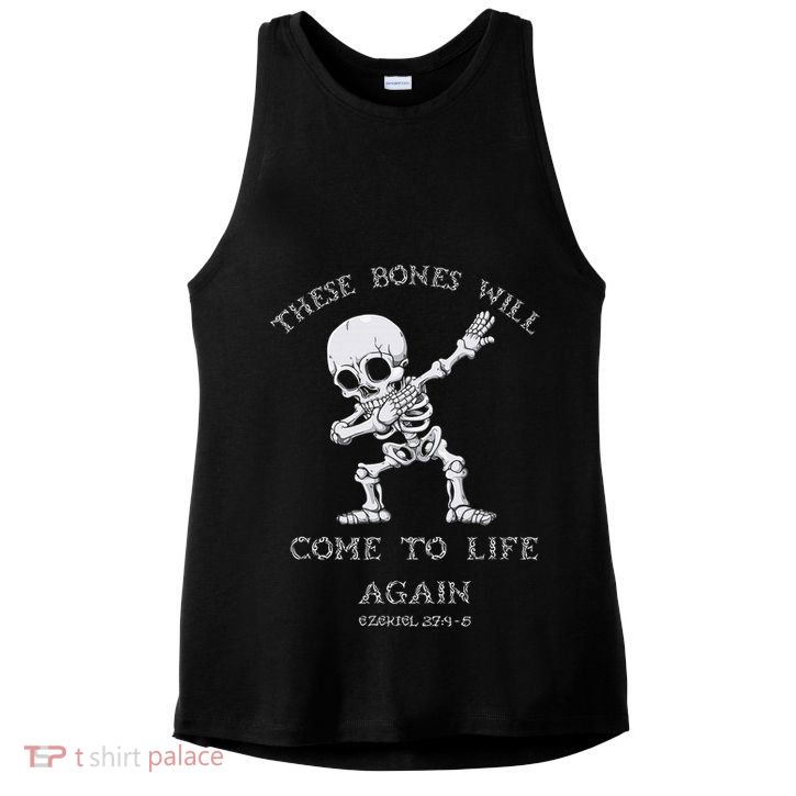 These Bones Ezekiel Christian Halloween Dabbing Skeleton  Ladies PosiCharge Tri-Blend Wicking Tank