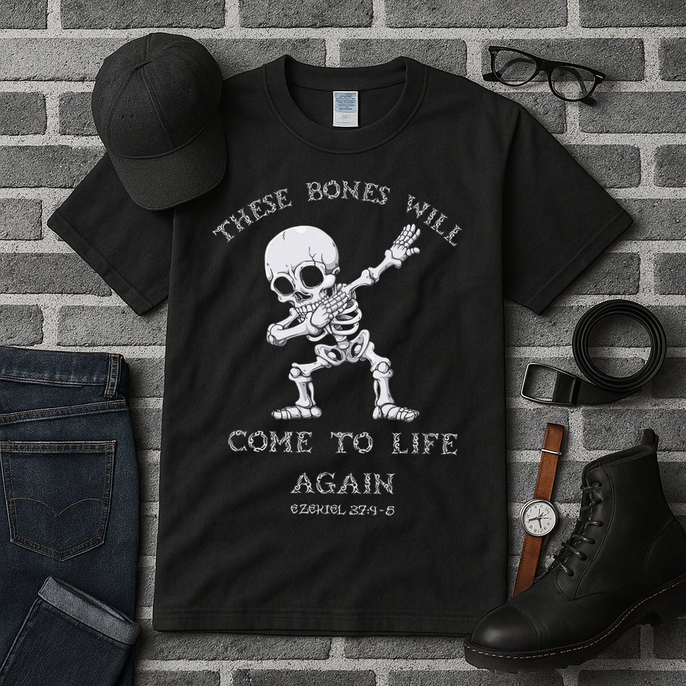 These Bones Ezekiel Christian Halloween Dabbing Skeleton  Tall T-Shirt