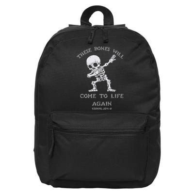 These Bones Ezekiel Christian Halloween Dabbing Skeleton  16 in Basic Backpack