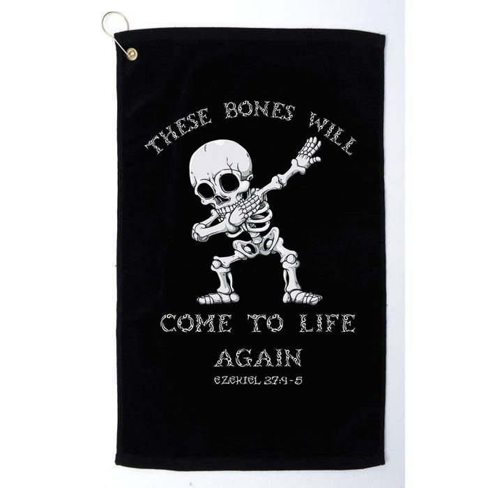 These Bones Ezekiel Christian Halloween Dabbing Skeleton  Golf Towel