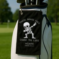 These Bones Ezekiel Christian Halloween Dabbing Skeleton  Golf Towel