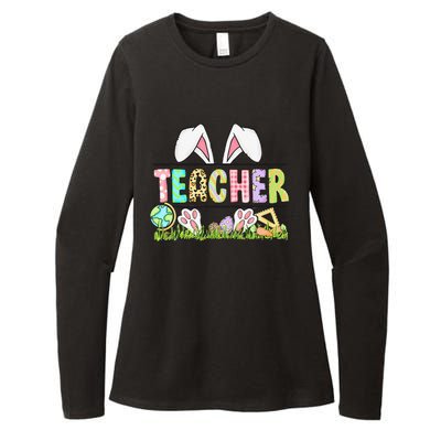 Teacher Bunny Easter Day Cute Egg School Women Funny Womens CVC Long Sleeve Shirt