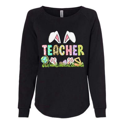 Teacher Bunny Easter Day Cute Egg School Women Funny Womens California Wash Sweatshirt