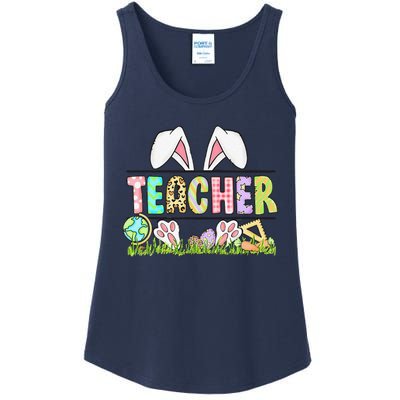 Teacher Bunny Easter Day Cute Egg School Women Funny Ladies Essential Tank