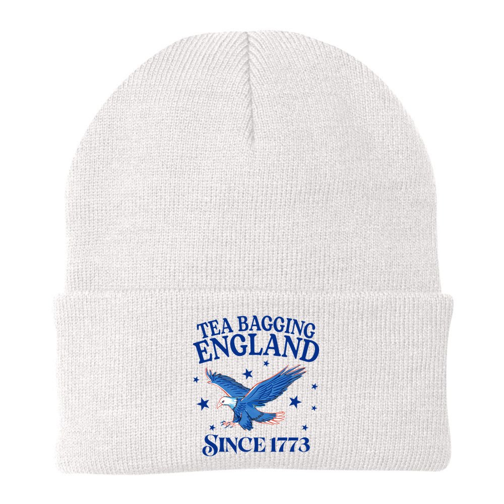Tea Bagging England Since 1773 Patriotic Eagle Beanie