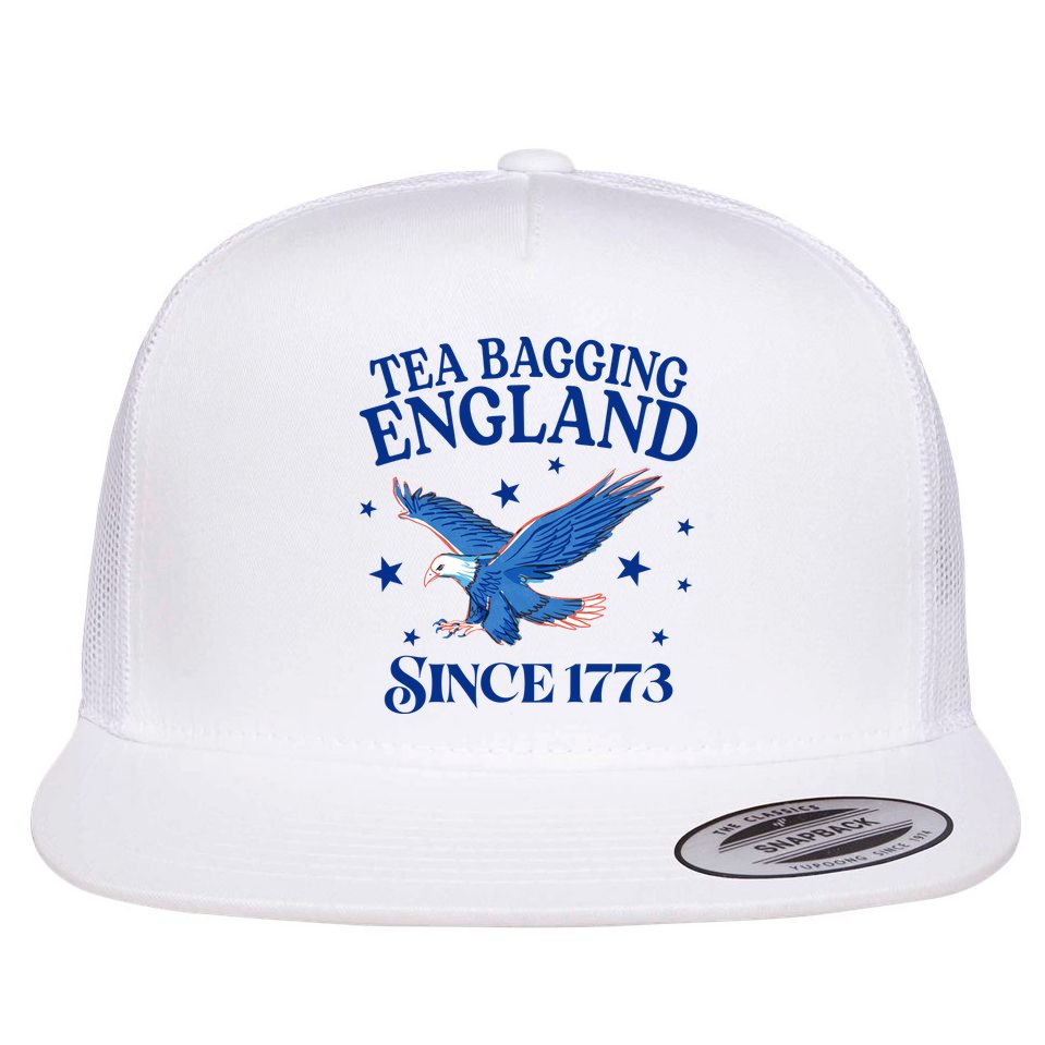 Tea Bagging England Since 1773 Patriotic Eagle Flat Bill Trucker Hat