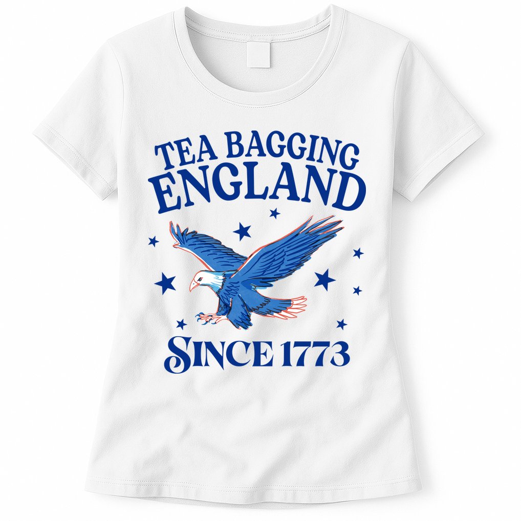 Tea Bagging England Since 1773 Patriotic Eagle Womens T-Shirt