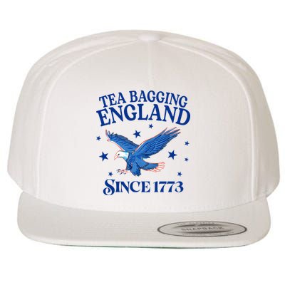 Tea Bagging England Since 1773 Patriotic Eagle Wool Snapback Cap