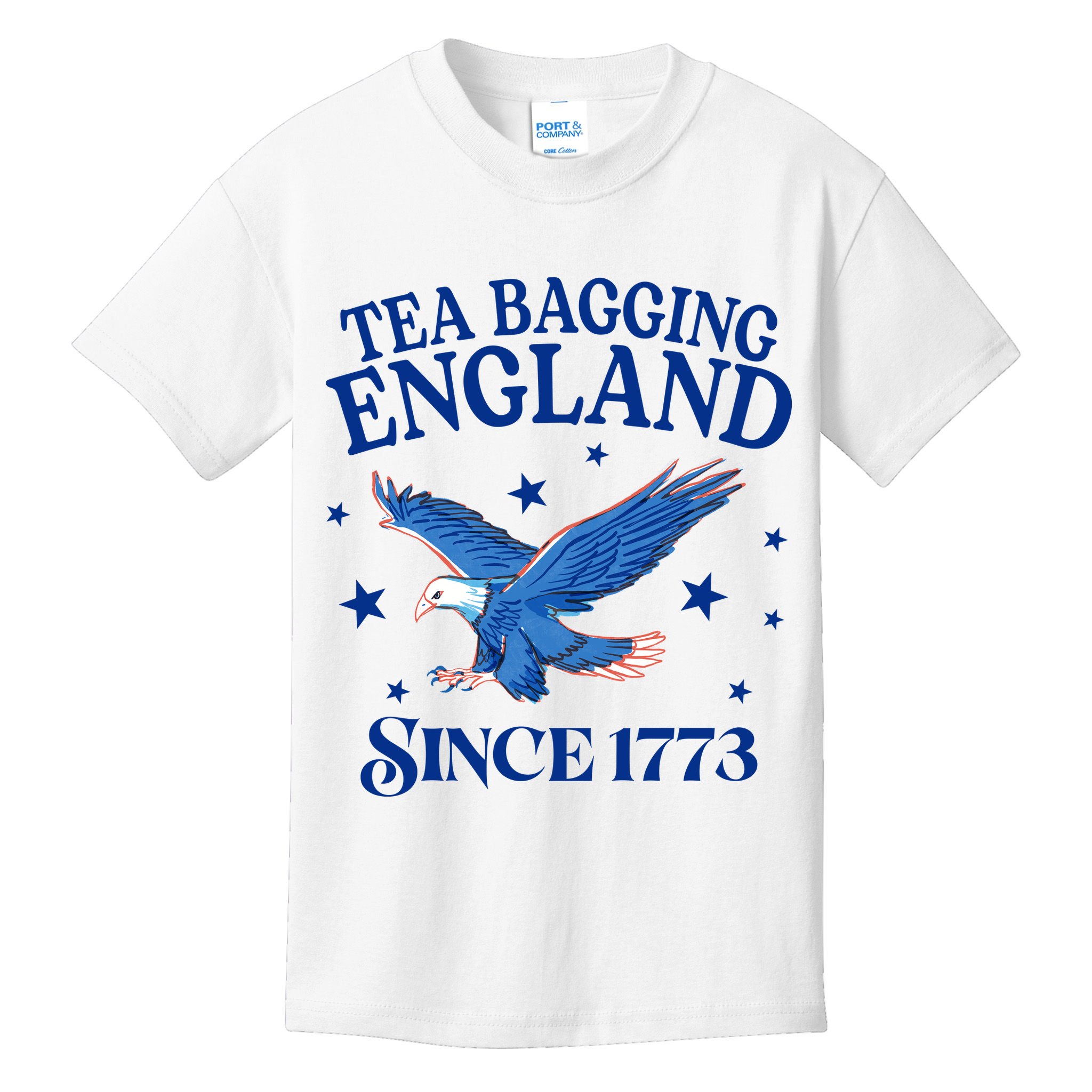 Tea Bagging England Since 1773 Patriotic Eagle Kids T-Shirt