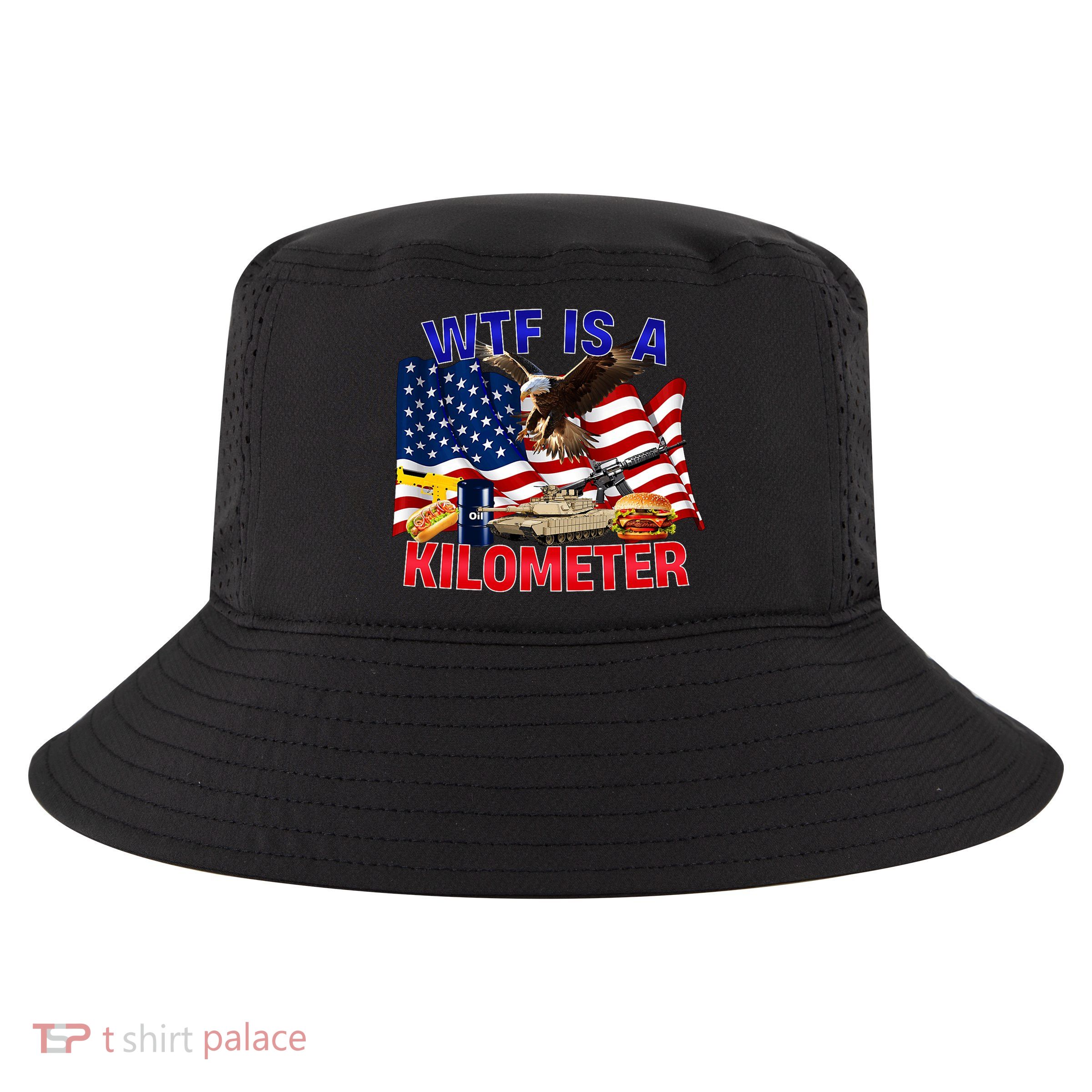 The Bald Eagle American Flag Wtf Is A Kilometer Cool Comfort Performance Bucket Hat