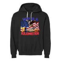 The Bald Eagle American Flag Wtf Is A Kilometer Garment-Dyed Fleece Hoodie