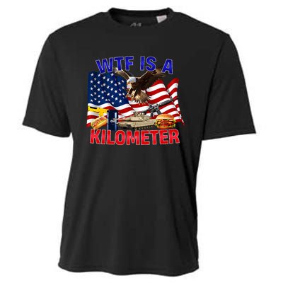 The Bald Eagle American Flag Wtf Is A Kilometer Cooling Performance Crew T-Shirt