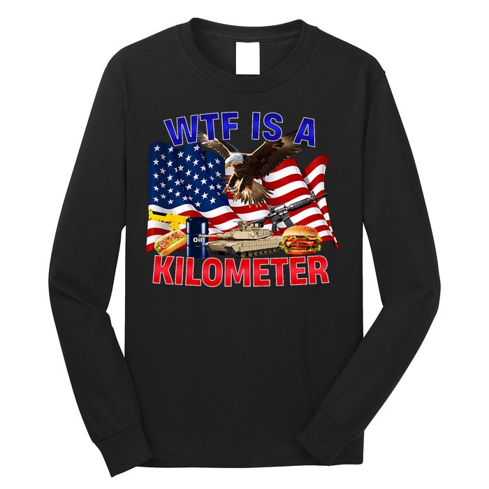 The Bald Eagle American Flag Wtf Is A Kilometer Long Sleeve Shirt