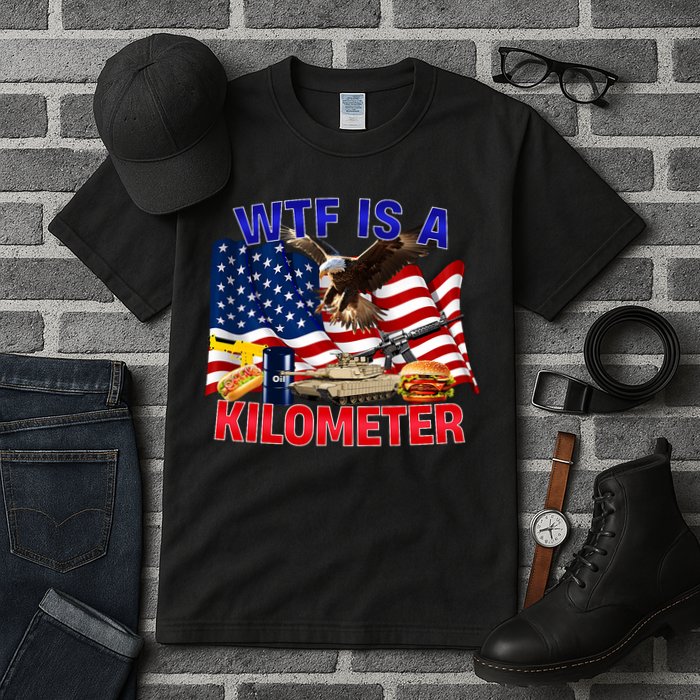 The Bald Eagle American Flag Wtf Is A Kilometer Tall T-Shirt