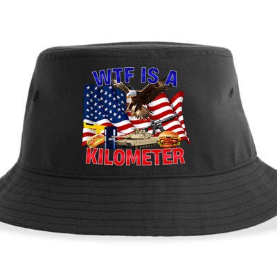 The Bald Eagle American Flag Wtf Is A Kilometer Sustainable Bucket Hat