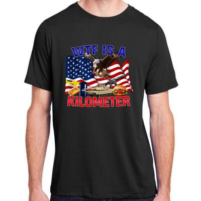 The Bald Eagle American Flag Wtf Is A Kilometer Adult ChromaSoft Performance T-Shirt