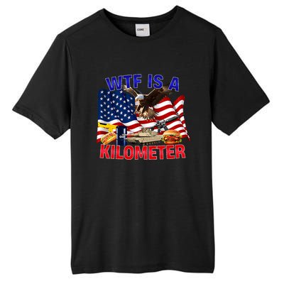 The Bald Eagle American Flag Wtf Is A Kilometer Tall Fusion ChromaSoft Performance T-Shirt