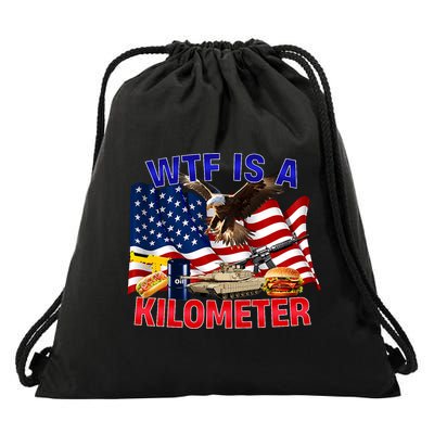 The Bald Eagle American Flag Wtf Is A Kilometer Drawstring Bag