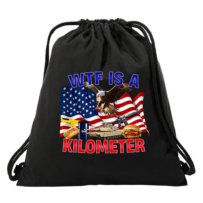 The Bald Eagle American Flag Wtf Is A Kilometer Drawstring Bag