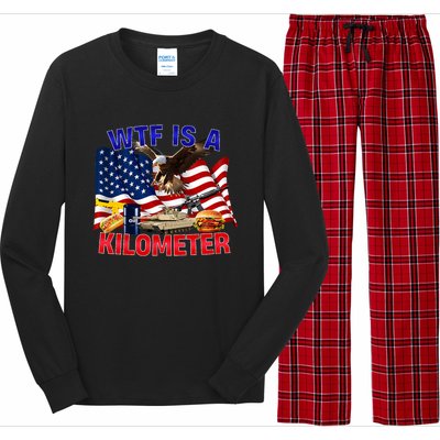 The Bald Eagle American Flag Wtf Is A Kilometer Long Sleeve Pajama Set