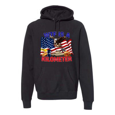 The Bald Eagle American Flag Wtf Is A Kilometer Premium Hoodie