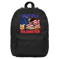 The Bald Eagle American Flag Wtf Is A Kilometer 16 in Basic Backpack