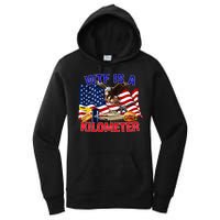 The Bald Eagle American Flag Wtf Is A Kilometer Women's Pullover Hoodie